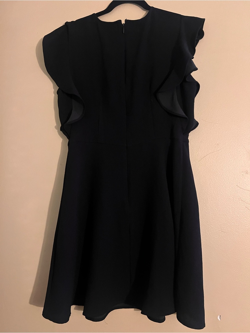 Who What Wear Black Ruffle Sleeve Mini Dress